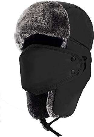 mysuntown Unisex Winter Trooper Hat Hunting Hat Ushanka Ear Flap Chin Strap and Windproof Mask