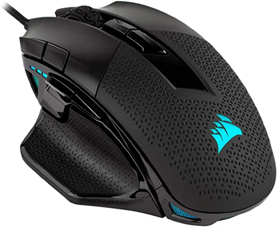 Corsair Nightsword RGB - Comfort Performance Tunable FPS/MOBA Optical Ergonomic Gaming Mouse with Backlit RGB LED, 18000 DPI, Black