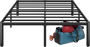 Zinus Van 16 Inch Metal Platform Bed, Steel Slat Support, No Box Spring Needed, Eco Friendly WonderBox Packaging, Easy Assembly, Black, Full