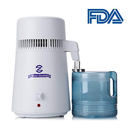 CO-Z 4 Liter Water Distiller Machine Home Countertop with Connection Bottle and Food-Grade Outlet