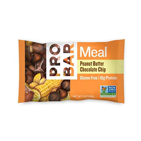 PROBAR - Meal Bar, Peanut Butter Chocolate Chip, Non-GMO, Gluten-Free, Certified Organic, Healthy, Plant-Based Whole Food Ingredients, Natural Energy (6 Count) Packaging May Vary