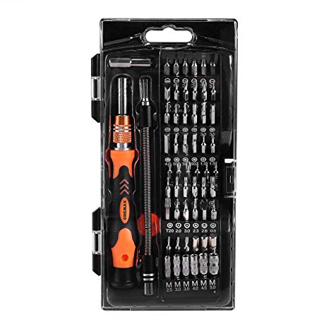 Screwdriver Set, Cremax Magnetic Driver Kit, Professional Repair Tool Kit, 62 in 1 with 56 bits Precision Screwdriver Kit, Flexible Shaft, for Smartphone/Game Console/Tablet/PC