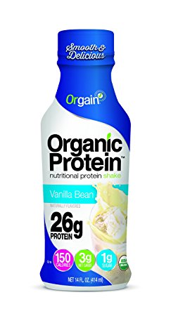 Orgain Organic 26g Protein Shake, Vanilla Bean, 14 Ounce, 12 Count