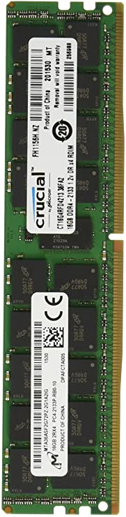 Crucial 16GB Single DDR4 2133 MT/s (PC4-2133) CL15 DR x4 ECC Registered DIMM 288-Pin Server Memory CT16G4RFD4213