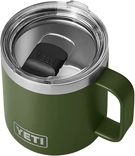 YETI Rambler 14 oz Mug, Vacuum Insulated, Stainless Steel with MagSlider Lid, Highlands Olive