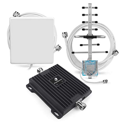 Phonetone Cell Phone Signal Booster for Home and Office Use - Dual Band 850/1900Mhz GSM 3G Repeater Antennas - Boost Voice and Data