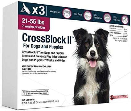 CrossBlock II Flea Preventative for Dogs 21-55 Lbs. (3-Pack)