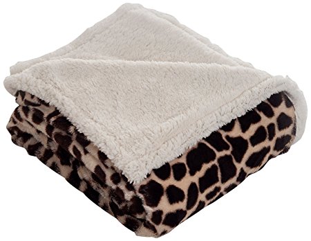 Lavish Home Throw Blanket, Fleece/Sherpa, Giraffe