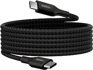 Belkin BoostCharge USB-C to USB-C Power charger cable, USB-IF certified fast charging cable with 240W Power Delivery for iPhone 15, MacBook, Chromebook, Samsung Galaxy, iPad, Pixel & More - 2m, black