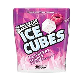 Ice Breakers Raspberry Sorbet Ice Cubes 40 Pieces Jar, 120 g