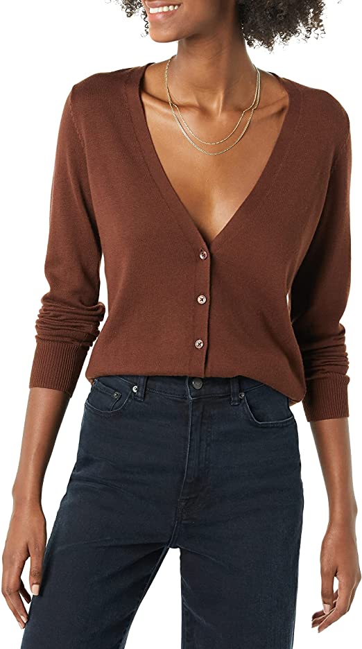 Amazon Essentials Women's Lightweight Vee Cardigan