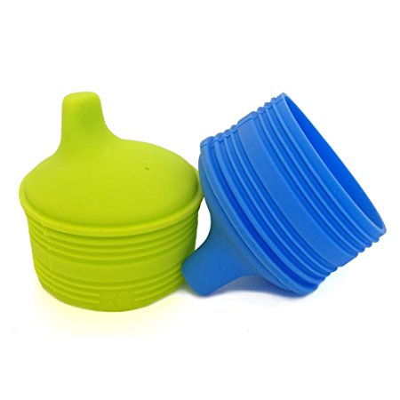Siliskin Sippy Tops, 2pk, Fresh and H2O color.
