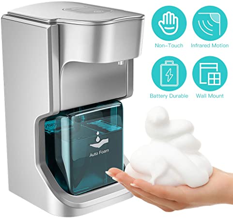 AUGOLA Automatic Soap Dispenser Touchless,Foaming Soap Dispense Electric Auto Foaming Soap Pump,Infrared Motion Sensor Battery Operated,2 Adjustable Mode,500ML