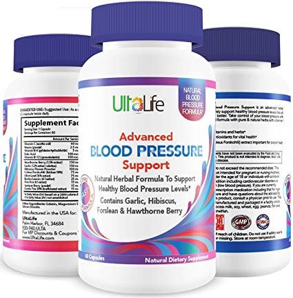 Best HIGH Blood Pressure Pills to Lower BP Naturally - Advanced Hypertension Supplement w/Potent Vitamins & Herbs - Garlic, Hawthorn Berry & Forskolin for Stress Reduction & Heart Health