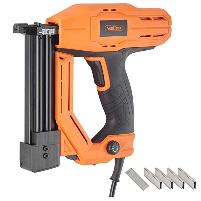 VonHaus Corded Electric 18 Gauge Brad Nailer and Stapler Kit - 500 Staples and 500 Brad Nails