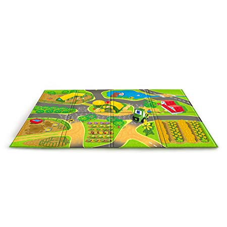 Oball Go Grippers John Deere Country Lanes 47" Playmat & Push Vehicle, Ages 6 months