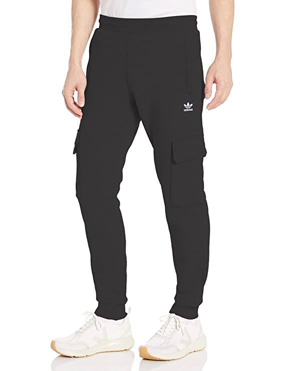 adidas Originals Men's Trefoil Essentials Cargo Pants, Black, X-Large