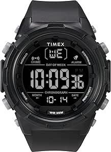 Timex Men's Digital 50mm Watch - Black Strap Digital Dial Black Case