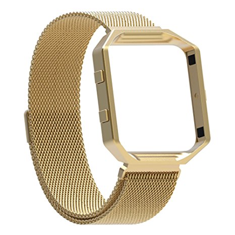 For Fitbit Blaze Bands with Frame, Austrake Replacement Milanese Loop with Metal Housing for Fitbit Blaze Smart Sports Watch Bracelet for Women Men