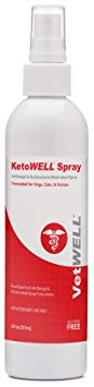 KetoWELL Chlorhexidine & Ketoconazole Antiseptic, Antifungal, Antibacterial Medicated Spray for Dogs & Cats - Hot Spot Treatment, Ringworm, Yeast, Fungal Infections, Acne - Aloe & Vitamin E - 8 oz