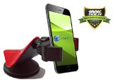 Onyx Cell Phone Car Mount Compatible with Apple iPhone 6S Samsung Galaxy S6 and Below Nokia Lumia HTC or any Device upto 35-Inch - Red and Black