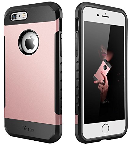 iPhone 6S Plus Case, iPhone 6 Plus Case, Dual Layer Heavy Duty Rugged Protective Case for iPhone 6S Plus & iPhone 6 Plus 5.5 inch - Rose Gold