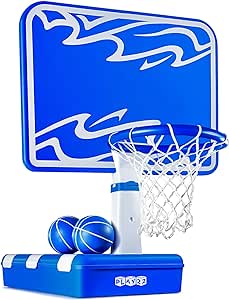 Pool Basketball Hoop 33”x25”x54” – Revolutionary Water Base and Storage System, Large Backboard, Pool Toys Basketball Game with 4 Adjustable Height, 2 Balls & Air Pump for Swimming Pool by Play22