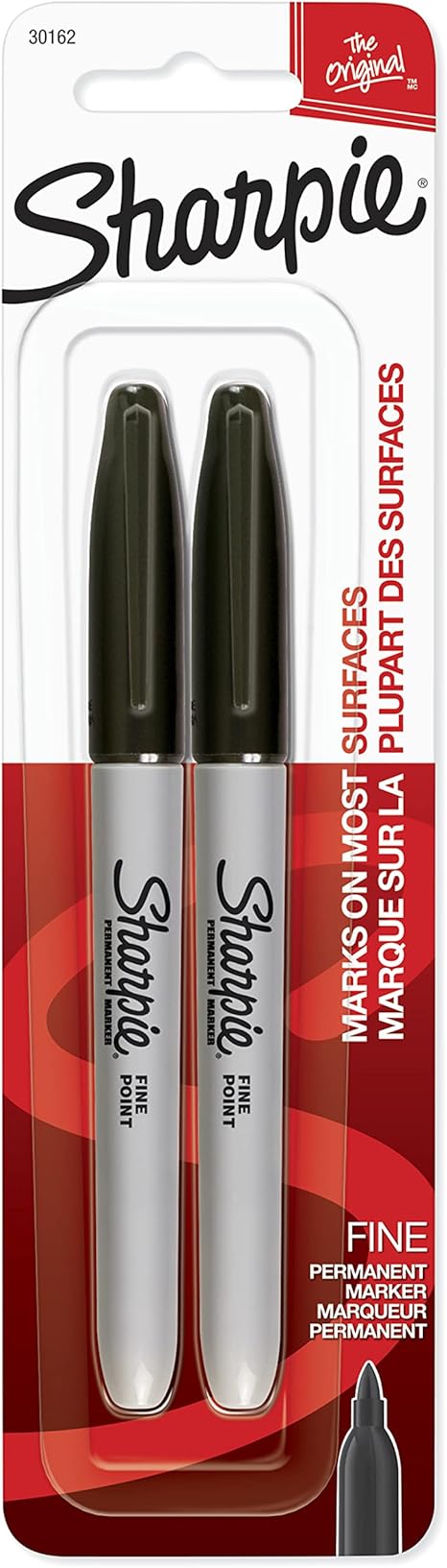 Sharpie Fine Marker, Black (Pack of 2) 30162PP