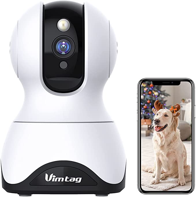 Pet Camera, Vimtag 1080P Pet Cam,355° Pan/Tilt View Angel with Two Way Audio, Dog Camera with Phone APP, Motion Tracking Alarm,Night Vision,24/7 Recording with Cloud/Local SD, Home Indoor Camera C22