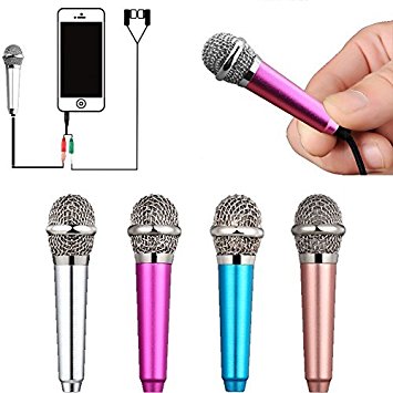 Uniwit®Mini Portable Vocal/Instrument Microphone For Mobile phone laptop Notebook Apple iPhone Sumsung Android With Holder Clip - Golden