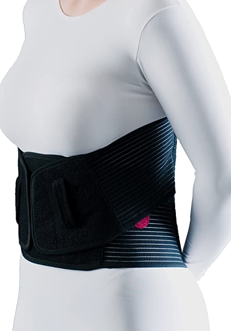 Compression Back Brace with Stabilizing Plastic Panels for Chronic Back Pain, Lumbar Support, and Spinal Instability (Black, 2X/3X)
