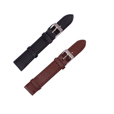 2PC YGDZ PU Leather Widths 20mm Watch Band With Color Black/Coffee,Replacement watch strap