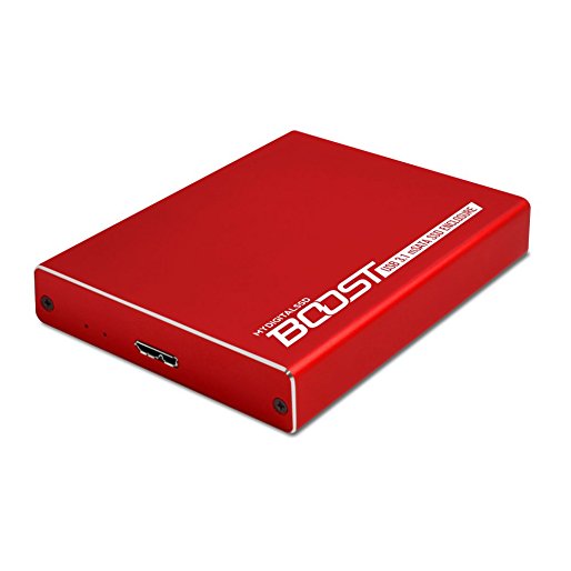 MyDigitalSSD Boost External USB 3.1 SuperSpeed Plus UASP Dual mSATA SSD RAID Enclosure - Red - MDMSR-BST-USB3-RD