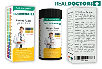 Litmus Paper Best pH Test Strips & pH Balance Test Strips – Most Authentic And Accurate Results In Seconds, Balance pH Level Regularly, 200 True Result Test Strips REAL DOCTORS
