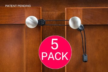 Child Safety Cabinet Locks (5-Pack) Quick, Easy, No Tools, No Drilling, No Adhesives, Latches for Baby Proofing Knob Cabinets