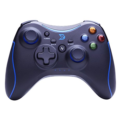 ZD N Full Vibration Feedback 2.4Ghz Wireless Controller Gamepad Joystick For PC(Windows XP/7/8/8.1/10) & PlayStation 3 & Android&Steam - Not support the Xbox 360/One[Blue]