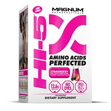 Magnum Nutraceuticals HI-5 Strawberry - 24 Servings - Amino Acids - Gain Lean Muscle - Reduce Fatigue - Improve Recovery