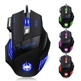 2015 T80 New Version DLAND ZELOTES Professional LED Optical 7200 DPI 7 Button USB Wired Gaming Mouse Mice for gamer Adjustable DPI Switch Function 7200DPI3200DPI2400 DPI 1600 DPI 1000 DPI For Pro Game Notebook PC Laptop Computer