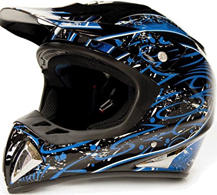 Typhoon Helmets Adult Off Road Dirt Bike ATV Motocross Helmet - DOT Rated - Splatter ( Large )