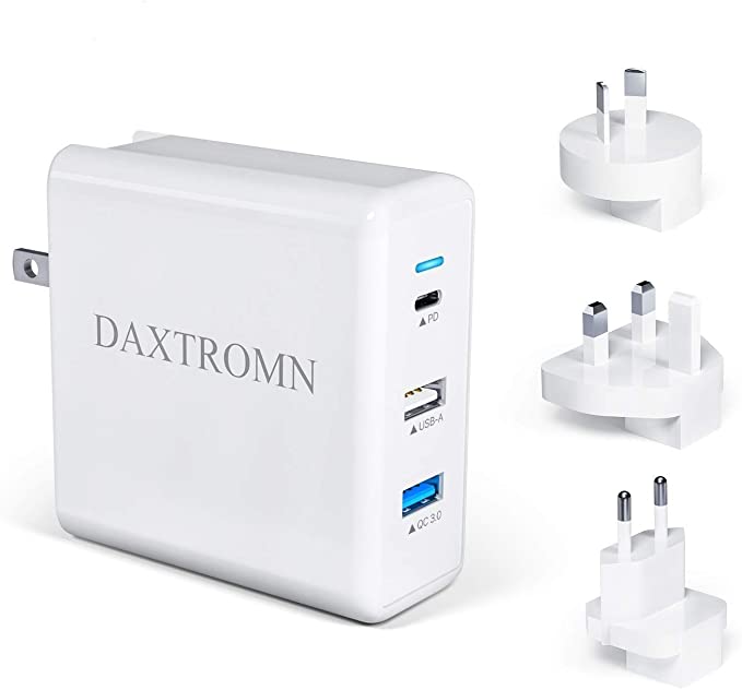 USB C Charger, DAXTROMN 61W PD 3.0 Wall Charger Type C Fast Charging Power Delivery Foldable Adapter for USB-C Laptops, MacBook, iPad Pro, for iPhone 12 12 Pro 11 Xs Max XR, Galaxy, Pixel and More