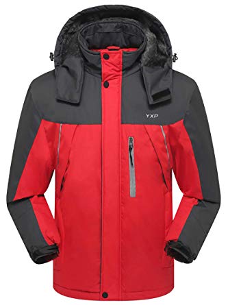 YXP Men's Waterproof Mountain Jacket Fleece Windproof Ski Jacket