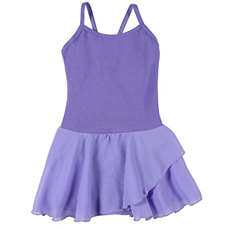 STELLE Toddler/Girls Cotton Camisole Dress Leotard for Dance, Gymnastics and Ballet