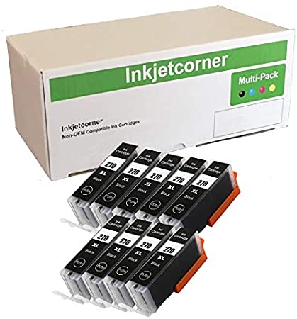 Inkjetcorner Compatible Ink Cartridges Replacement for PGI-270XL PGI 270 XL for use with MG6821 TS6020 MG6820 MG5720 MG5721 MG5722 TS5020 TS8020 TS9020 MG7720 Printer (Large Black, 9-Pack)