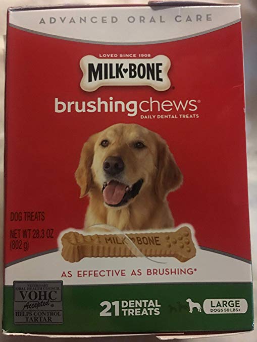 Milk-Bone - Advance Oral Care Brushing Chews - 21 Dental Treats - for Large Dogs