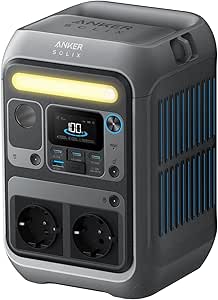 Anker SOLIX C300 Tragbare Powerstation, 288Wh LiFePO4 Akku, 300W (Max 600W) Solargenerator, 140W Beiseitige Schnellladeleistung, Für Camping, Draußen, Reisen, Notfälle, unterwegs (Solarpanel Optional)