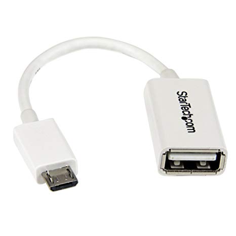 StarTech.com 5in Micro USB to USB OTG Host Adapter, White(UUSBOTGW)