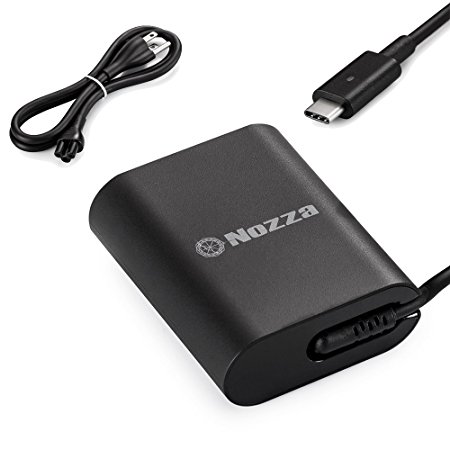 Dell XPS 12 Charger,Nozza for Dell XPS XPS 12 (9250) 30-watt AC Power Adapter with USB Type-C Connector for P/N : F17M7, 0F17M7, 450-AEVT , HA30NM150