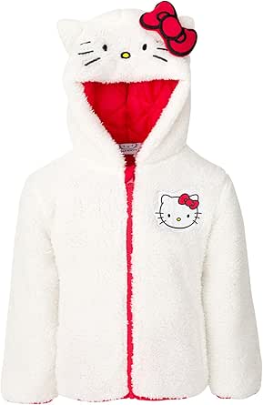 Hello Kitty Girls Cosplay Sherpa Jacket Toddler to Big Kid Sizes (3T - 14-16)