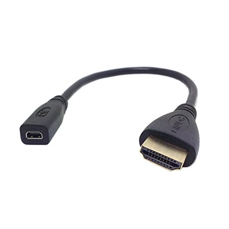 CY 20cm Type D Micro HDMI Socket Female to HDMI Male Adapter Cable for Tablet & Cell Phone