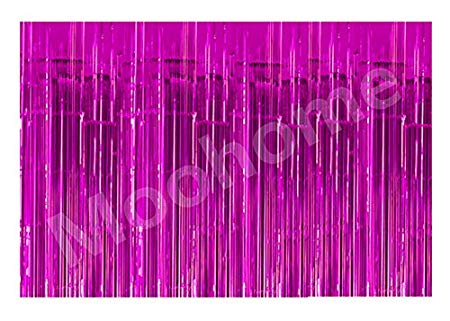 Moohome Big 12ft x 8ft Tinsel Purple Foil Fringe Curtains Backdrop Door Window Curtain Party Photography Decoration (12' x 8', Purple)